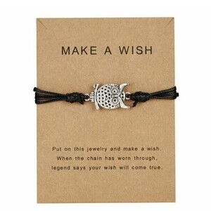 Make a wish silver Owl bracelet
